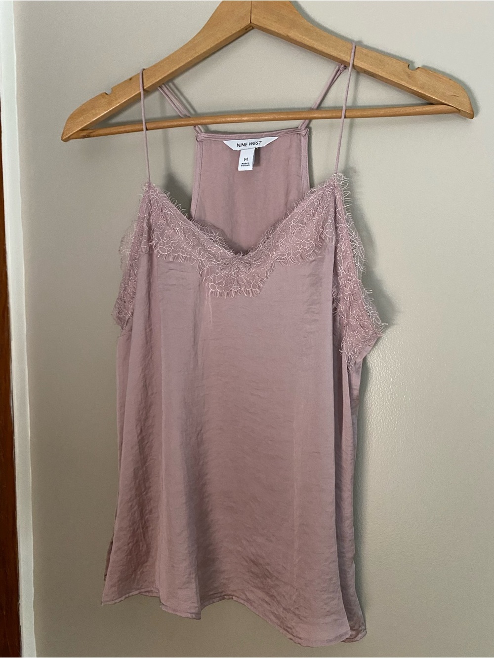 Nine West Dusty Rose Lace-Trim Cami